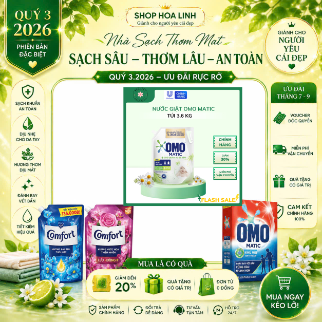 Nước Giặt OMO Matic Cho Quần Áo Bé - Túi 3.6KG vg9ke1_096