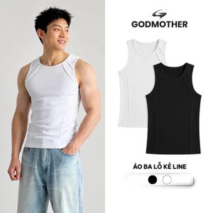 Áo Thun Ba Lỗ Kẻ Line GODMOTHER Áo TankTop Nam Basic Cotton Co Giãn Tôn Dáng