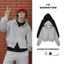 Hoodie Zip Form Boxy GODMOTHER Nỉ 2 Da Khóa 2 Đầu Chống Nắng Unisex Phong Cách Hàn Quốc Đen - Xám
