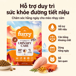 Thức Ăn Cho Mèo Furry Wonder Urinary Care 300g/1.5kg, Hạt Cho Mèo Hỗ Trợ Tiết Niệu, Gà Thật #1, 83% Đạm Động Vật