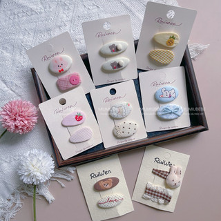 Set 2 chiếc kẹp tóc Bọc vải Handmade cho bé nhiều hình đáng yêu