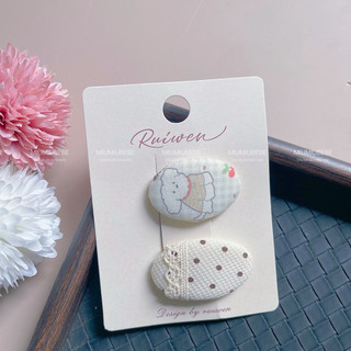 Set 2 chiếc kẹp tóc Bọc vải Handmade cho bé nhiều hình đáng yêu