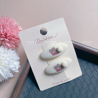 Set 2 chiếc kẹp tóc Bọc vải Handmade cho bé nhiều hình đáng yêu