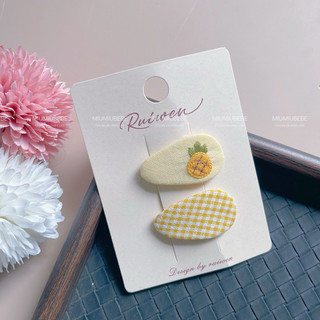 Set 2 chiếc kẹp tóc Bọc vải Handmade cho bé nhiều hình đáng yêu