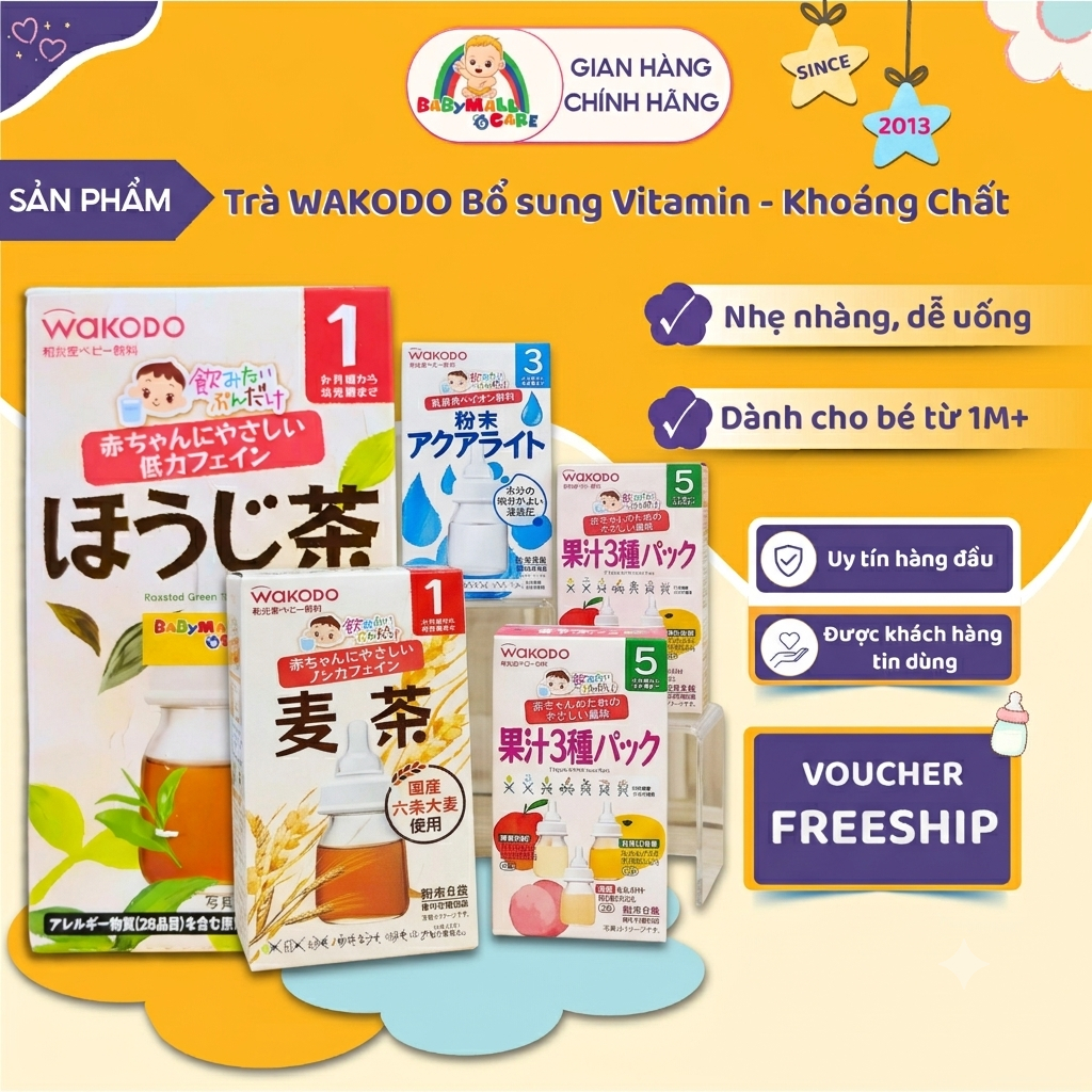 Trà Wakodo Bổ Sung Vitamin Và Khoáng Chất Cần Thiết Cho Bé Từ 1 Tháng Tuổi | Babymall & Care