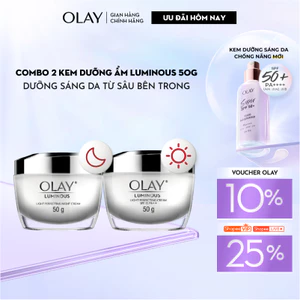 Combo 2: Kem Dưỡng Ẩm OLAY LUMINOUS Ngày & Đêm Dưỡng Sáng Da 50G X2