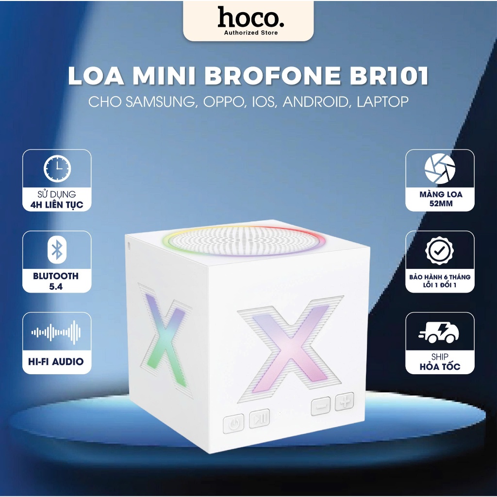 Loa bluetooth cao cấp BR101 mang loa lớn, bass mạnh pin bền kiểu dáng mini gọn nhẹ - Loa chính hãng