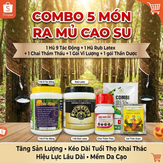 [COMBO] KÍCH THÍCH MỦ CAO SU 9 TÁC ĐỘNG NO.1 MẪU MỚI (Hũ 500ml) + THẦN DƯỢC BA LÁ XANH (Gói 10ml)