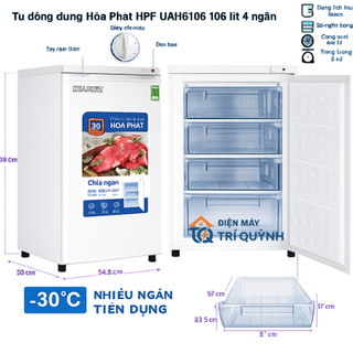 Tủ Đông Mini Đứng Hòa Phát 106 Lít HPF UAH6106 Bốn Ngăn Tiết Kiệm Điện Bảo Hành Toàn Quốc Tại Nhà