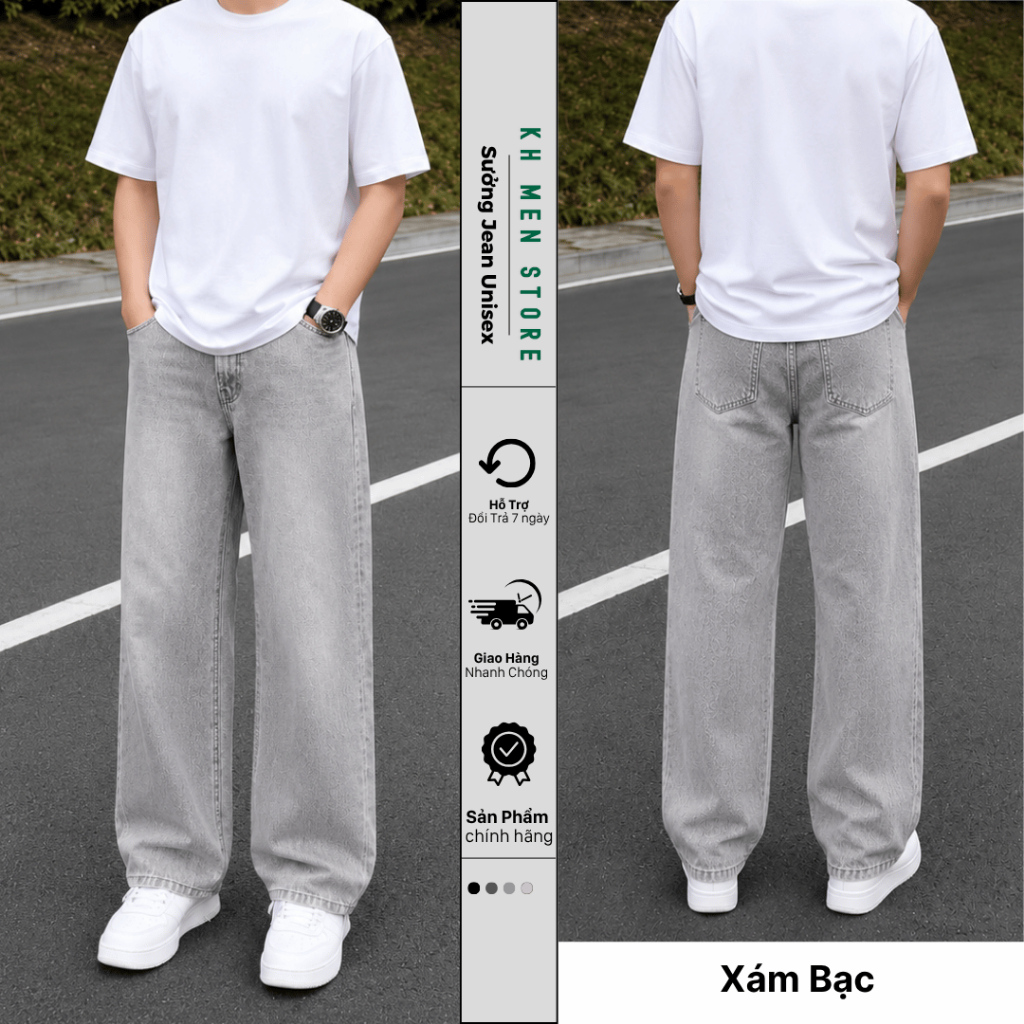 Quần Jean Nam Ống Rộng Form Suông Denim Mềm Mại, Basic Chuẩn Phong Cách Hàn Quốc - Whose.Studio