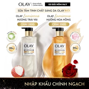 Sữa tắm Sáng Da Olay Luminous Hương Nước Hoa Cao Cấp: Hoa Hồng Dưỡng Ẩm & Trái Vải Mịn Da Chai 350G
