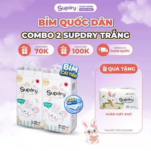 COMBO 2 Bịch Tã Bỉm Dán/Quần Supdry, Bỉm Supdry Trắng Mỏng Nhẹ Cho Bé size NB/S/M/L/XL/XXL/XXXL từ 4kg đến 20kg