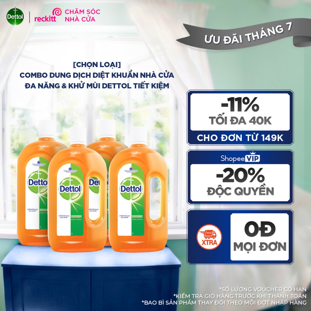 [Chọn Loại] Combo Dung Dịch Diệt Khuẩn Nhà Cửa Đa Năng & Khử Mùi Dettol Tiết Kiệm