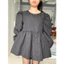 Váy babydoll tay phồng đen họa tiết nổi form xòe cao cấp 2hand