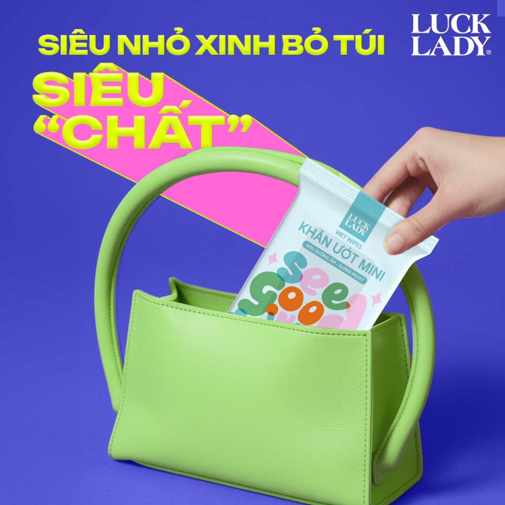 [Quà tặng 229K] Combo 3 gói khăn ướt mini 10 tờ Luck Lady