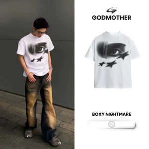 Áo Thun Boxy GODMOTHER Áo Thun NIGHTMARE 100% Cotton Cao Cấp