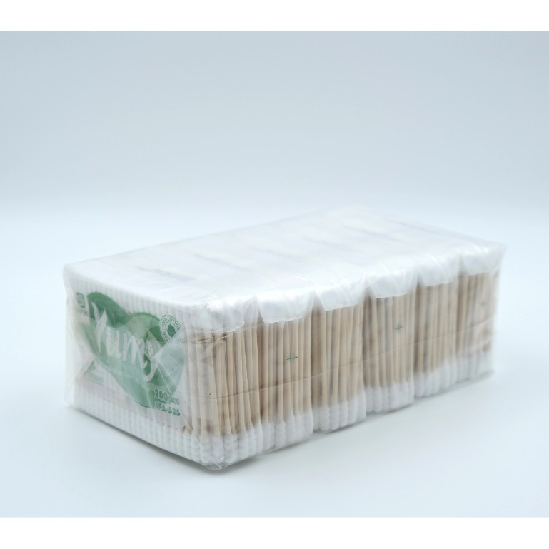Combo 24 gói Tăm bông YUMY 200 que thân trúc 2 đầu bông mềm mại vệ sinh tai mũi hiệu quả (TB01-525)