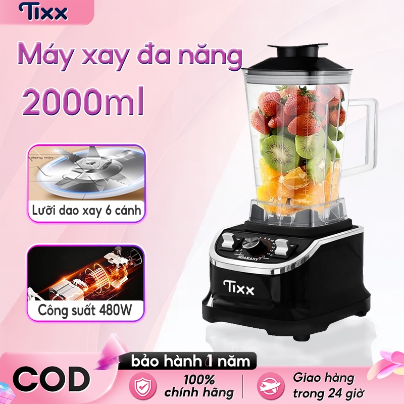 TIXX Máy Xay Sinh Tố đa năng chất liệu thép không gỉ 480W tặng cốc an Dặm 270ML Máy Xay đa năng