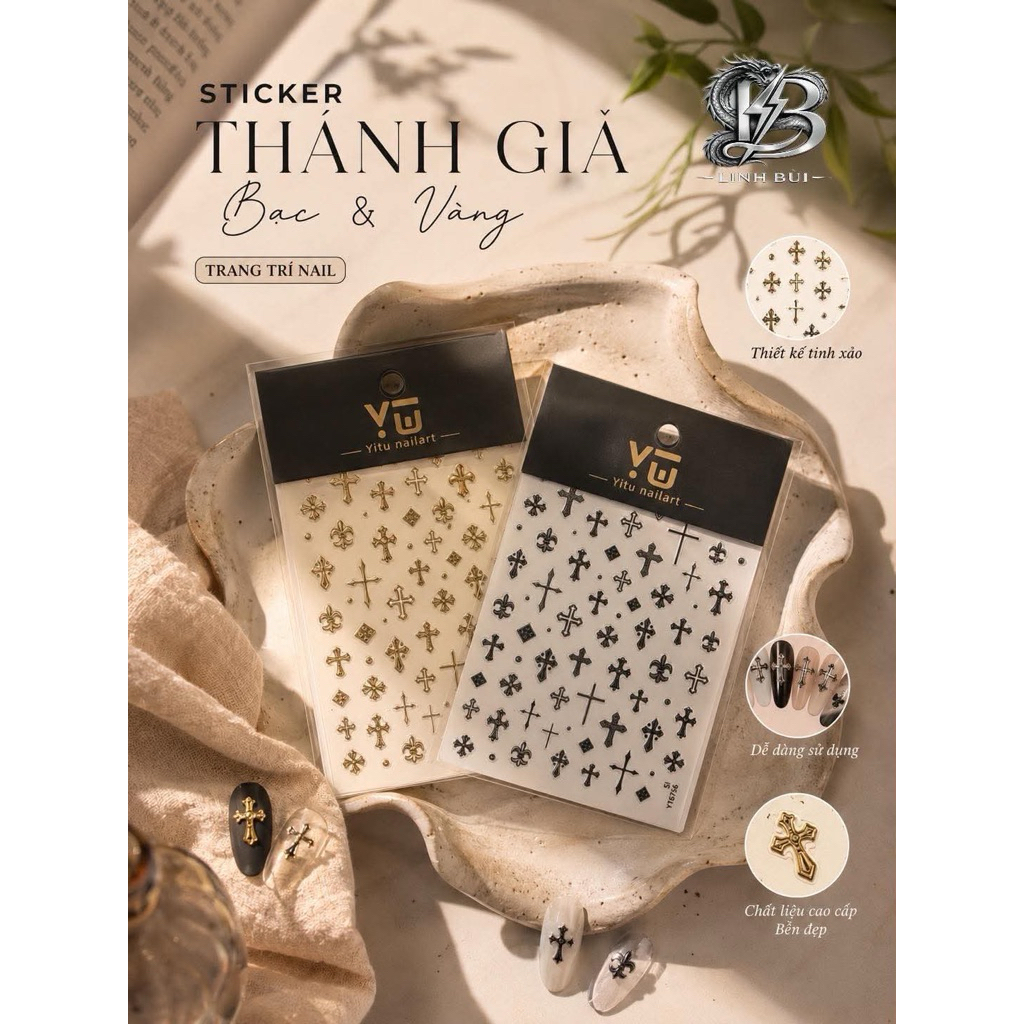 ✨ STICKER THÁNH GIÁ KIM LOẠI TRANG TRÍ NAIL ✨
