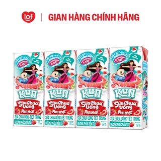 Sữa chua uống tiệt trùng KUN hương phúc bồn tử thùng 48 hộp x 170ml
