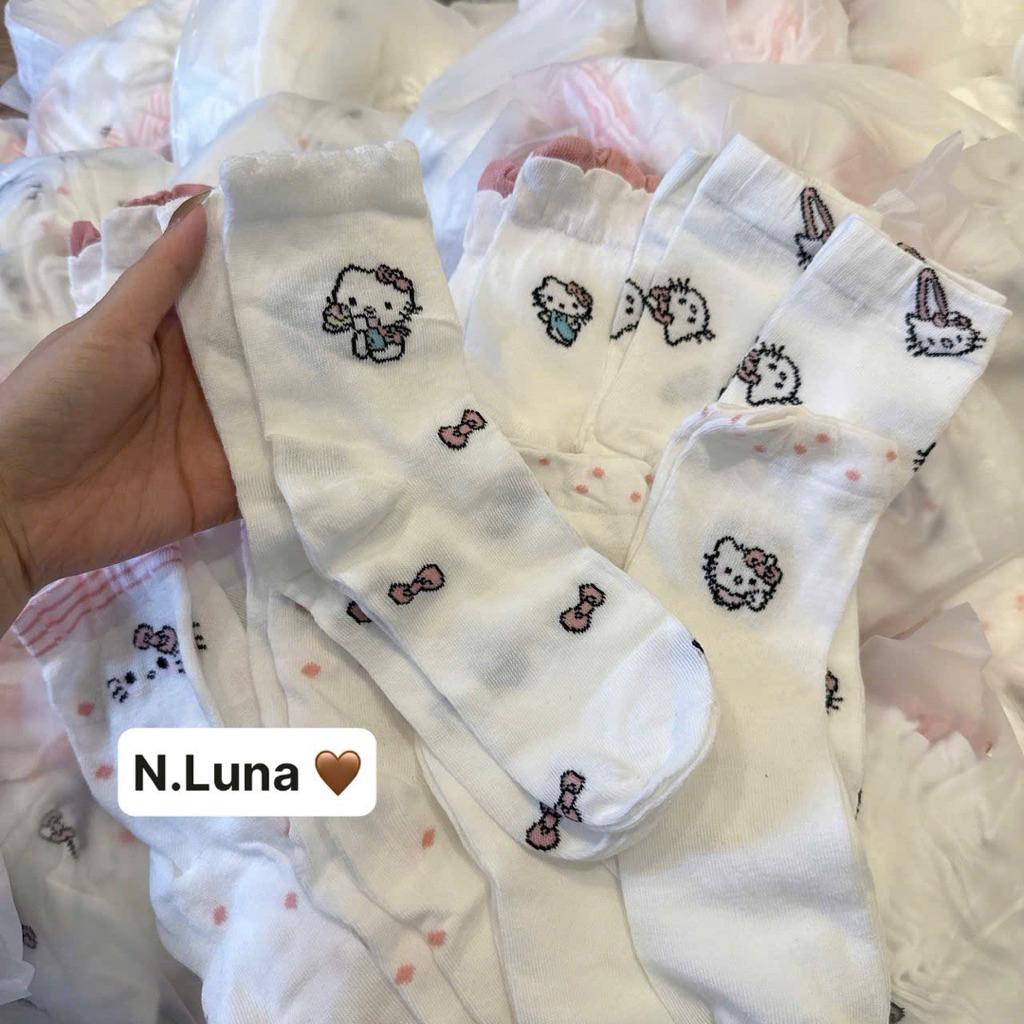 Set 10 đôi tất cổ cao nữ cute nhiều mẫu