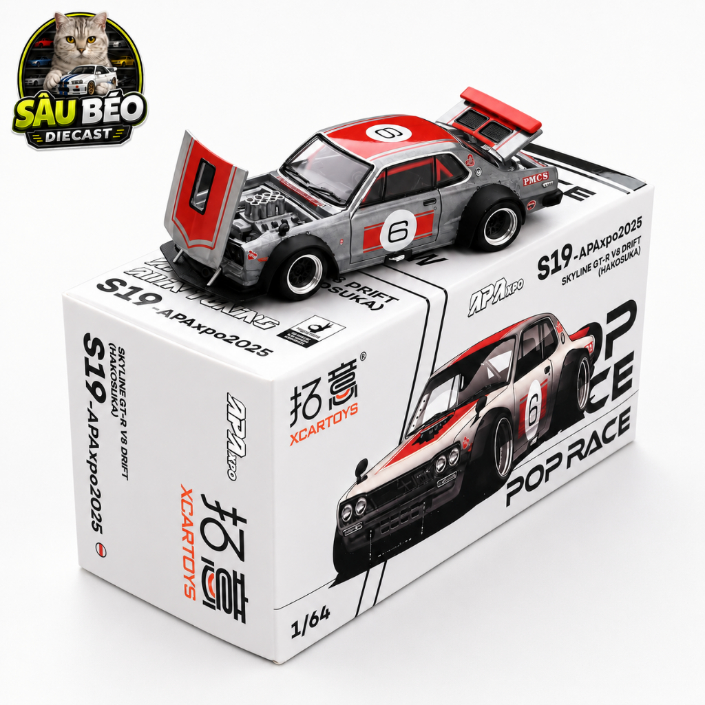 Xe Mô Hình Pop Race Chính Hãng New Seal Tỷ Lệ 1:64 | Poprace Honda Civic, Skyline GTR V8...