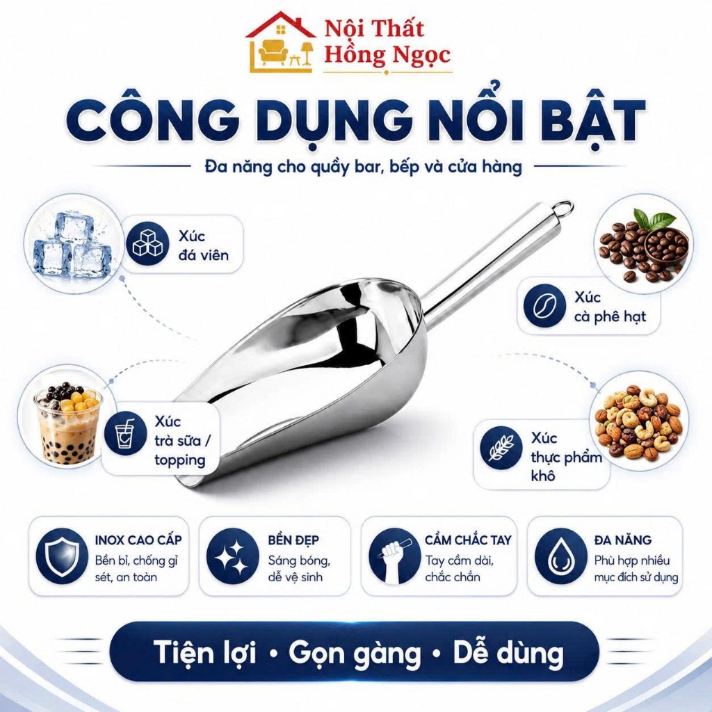 XÚC ĐÁ INOX CAO CẤP – BỀN ĐẸP, AN TOÀN, TIỆN LỢI