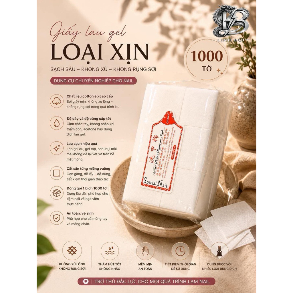 Giấy lau  gel loại xịn không xù không rụng lông 1000 tờ
