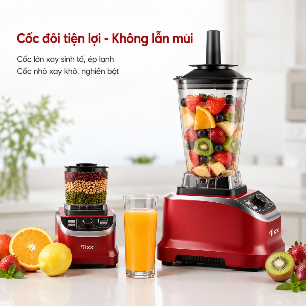 TIXX Máy Xay Sinh Tố dung tích 2L Xay trái cây làm sinh tố đá xay thịt làm sốt