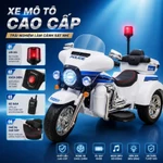 Xe mô tô, xe máy điện cho bé Police SMT-111 cho bé hàng cao cấp ( bộ đàm, yên da, chìa khóa, còi hú...) — ảnh 2