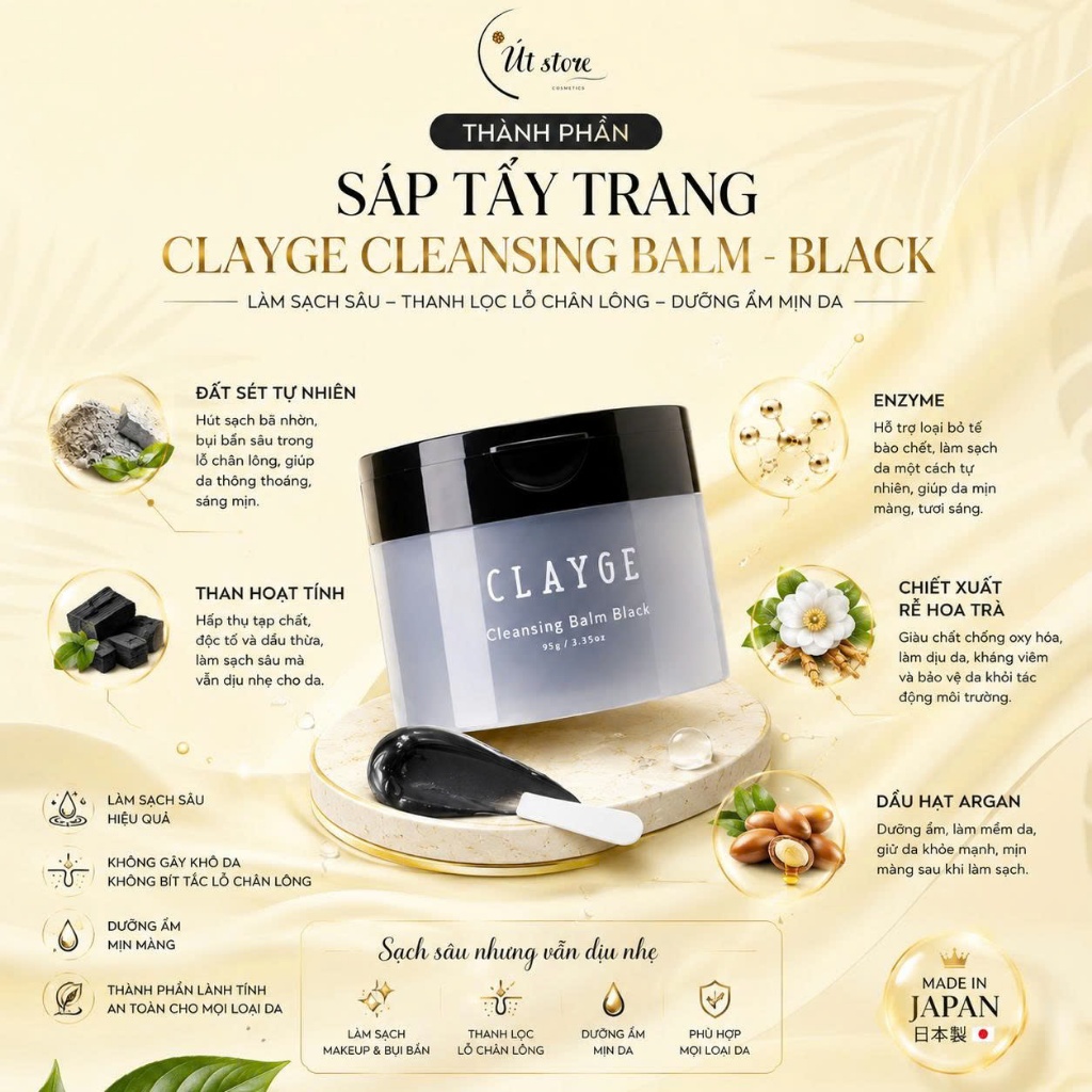Sáp Tẩy Trang CLAYGE Cleansing Balm Nhật Bản 95g