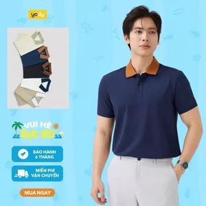 Áo polo nam YODY trơn basic vải cotton thoáng mát bền màu MCPO25A517 2