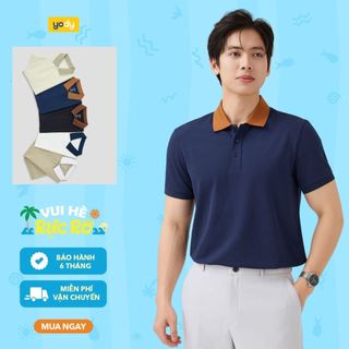 Áo polo nam YODY trơn basic vải cotton thoáng mát bền màu MCPO25A517 2