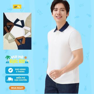 Áo thun polo nam YODY trơn basic vải cotton pique thoáng mát bền màu MCPO25A517