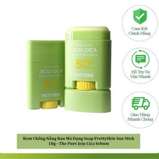 (SALE 35T) SÁP CHỐNG NẮNG RAU MÁ P.R.E.T.TY SKIN THE PURE JEJU CICA SEBUM SUN STICK 50ml