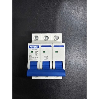 Aptomat 3 Pha 63A CB 3P 63A MCB DZ47-63 6KA CB Tép 3 Cực Bảo Vệ Quá Tải Ngắn Mạch