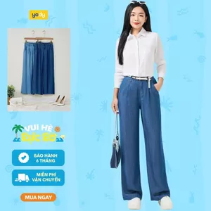 Quần jeans nữ YODY quần bò giấy siêu mỏng thoáng mát thấm hút mồ hôi QJN7062 WCJE25S066