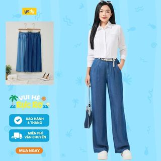 Quần jeans nữ YODY quần bò giấy siêu mỏng thoáng mát thấm hút mồ hôi QJN7062 WCJE25S066