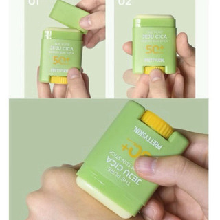 (SALE 35T) SÁP CHỐNG NẮNG RAU MÁ P.R.E.T.TY SKIN THE PURE JEJU CICA SEBUM SUN STICK 50ml