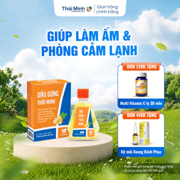 Dầu gió Gừng Thái Minh - Dầu Nóng Xoa Bóp Thảo Dược Hỗ Trợ Giảm Cơn Đau Đầu, Đau Xương Khớp - Lọ 7ml