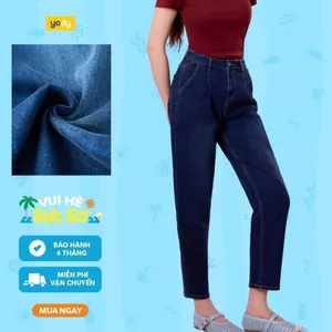 Quần jean nữ baggy cạp liền co giãn YODY lưng cao tốt siêu tôn dáng WCJE26A002