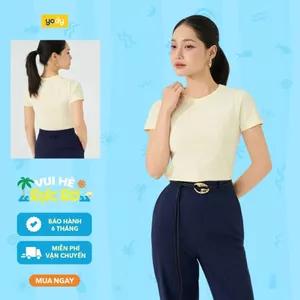 Áo thun nữ YODY áo phông cổ tròn, ngắn tay dáng slimfit WCTS26S001