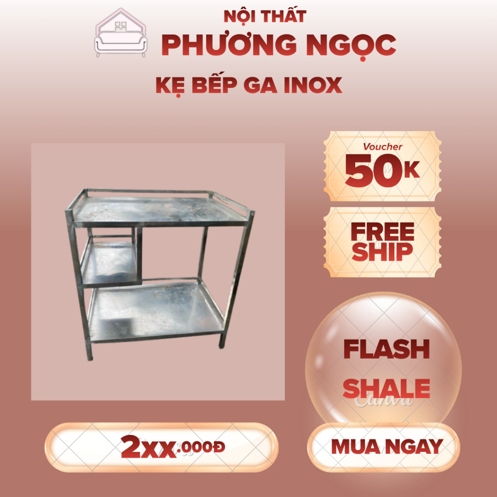 🔥 KỆ BẾP GA INOX 45x75 – GỌN GÀNG, CHẮC CHẮN, TIỆN LỢI 🔥