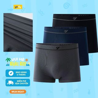 [BST SỊP ÊM] Combo 3 quần lót boxer nam YODY dệt liền phối viền cạp MCUN26A005 2