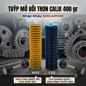 Mỡ Bôi Trơn Tuýp Nhún CALIX 400g Nhập Khẩu Singapore - Phân Loại MX3 Chịu Nhiệt Cao & CX3 Kháng Nước