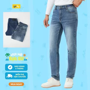Quần jeans nam slim fit basic YODY co dãn thoải mái thoáng mát MCJE25A138