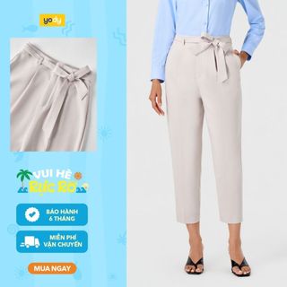Quần âu nữ YODY quần công sở cạp cao tôn dáng kèm đai thắt lưng WCTR26A012