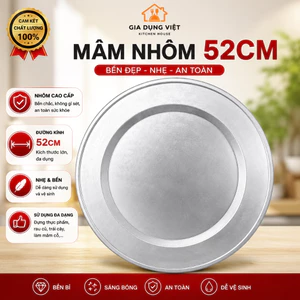 Mâm Nhôm Ăn Cơm Đường Kính 52cm Mặt Mâm Mịn - Mâm Ăn Cơm, Mâm Bày Lễ Cúng, Mâm Cỗ Gia Đình
