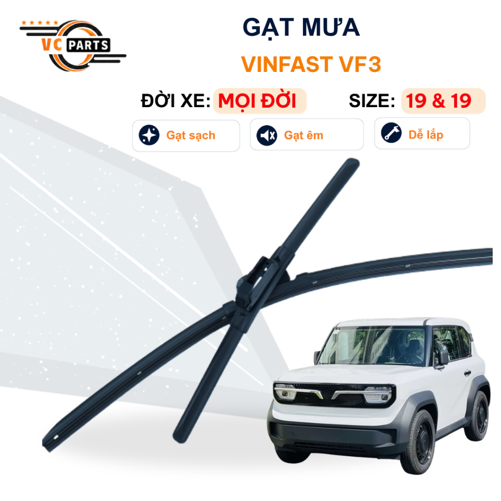 Gạt Mưa Thân Mềm Schaeffler Kích Thước 19 & 19 Cho Vinfast VF3