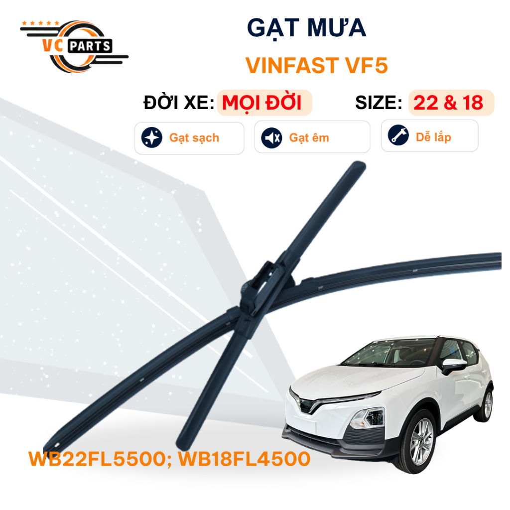 Gạt Mưa Kính Lái Thân Mềm Schaeffler Kích Thước 22 & 18 Cho Vinfast VF5